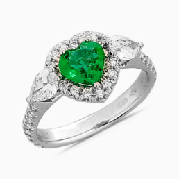 Anello cuore smeraldo AS01300332