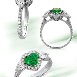 Anello cuore smeraldo AS01300332