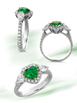 Anello cuore smeraldo AS01300332