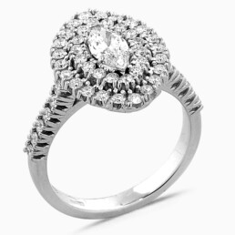 Anello doppio contorno navette