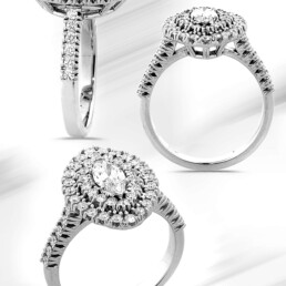 Anello doppio contorno navette