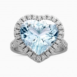 Anello CuAnello cuore acquamarinaore Acquamarina