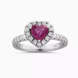 Anello Kate Cuore Zaffiro Rosa