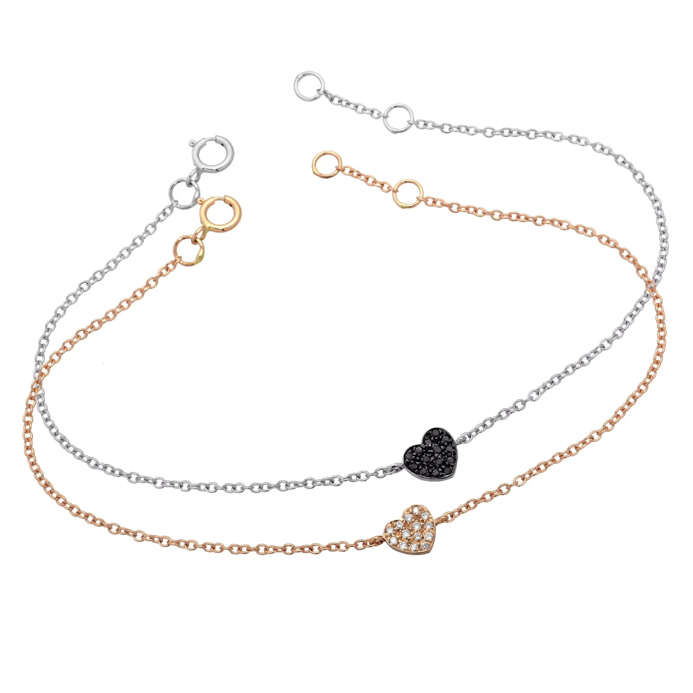 Bracciale cuore pave tot