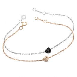 Bracciale cuore pave tot