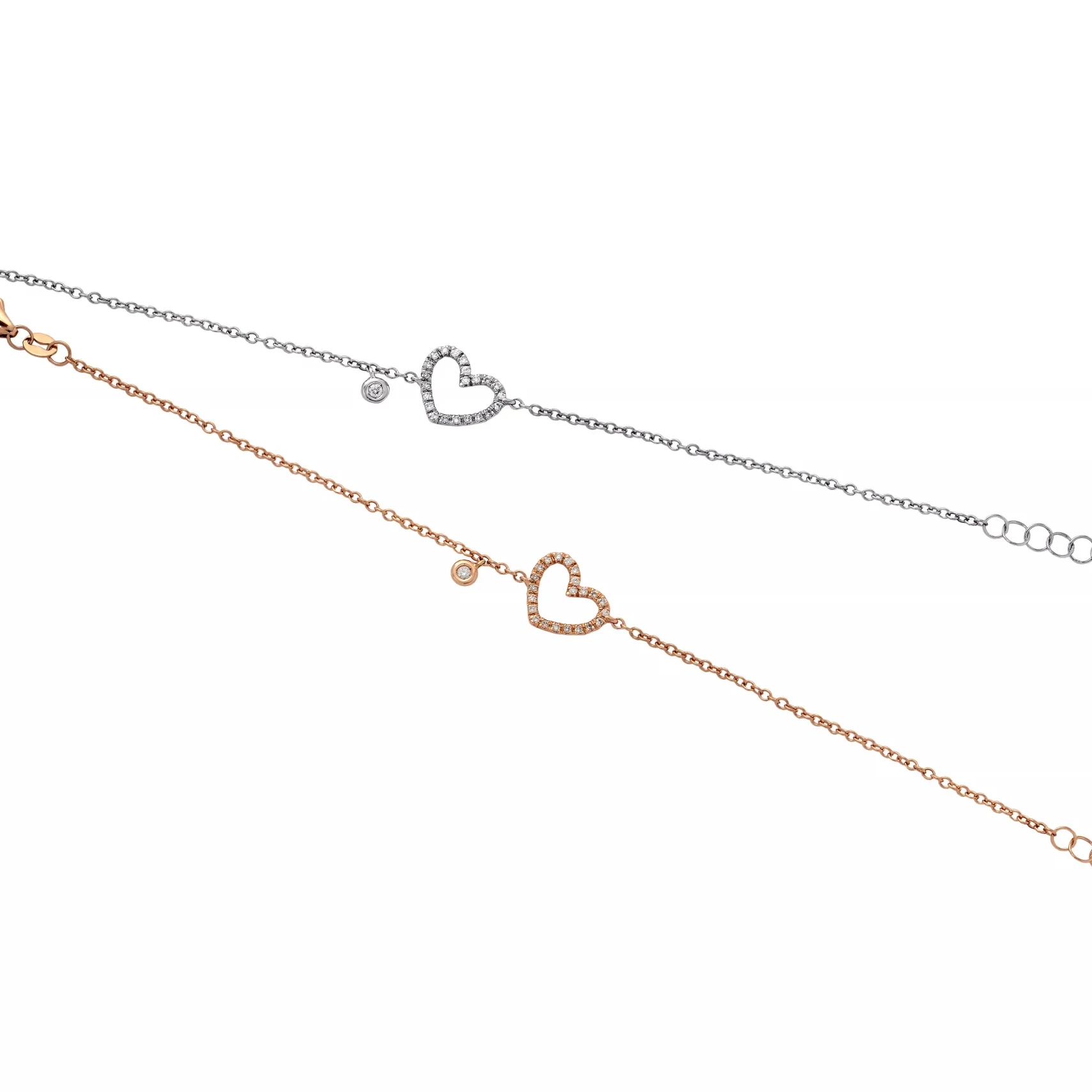 Bracciali cuore con castone