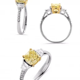 Anello fancy e baguette