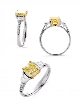 Anello fancy e baguette